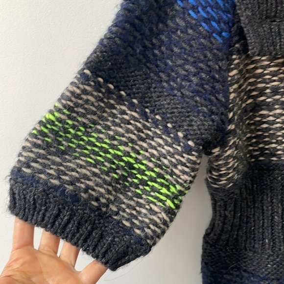 Free People Napoli Cardigan Sweater Wool Button Front Short Sleeve chunky knit S - Picture 2 of 11